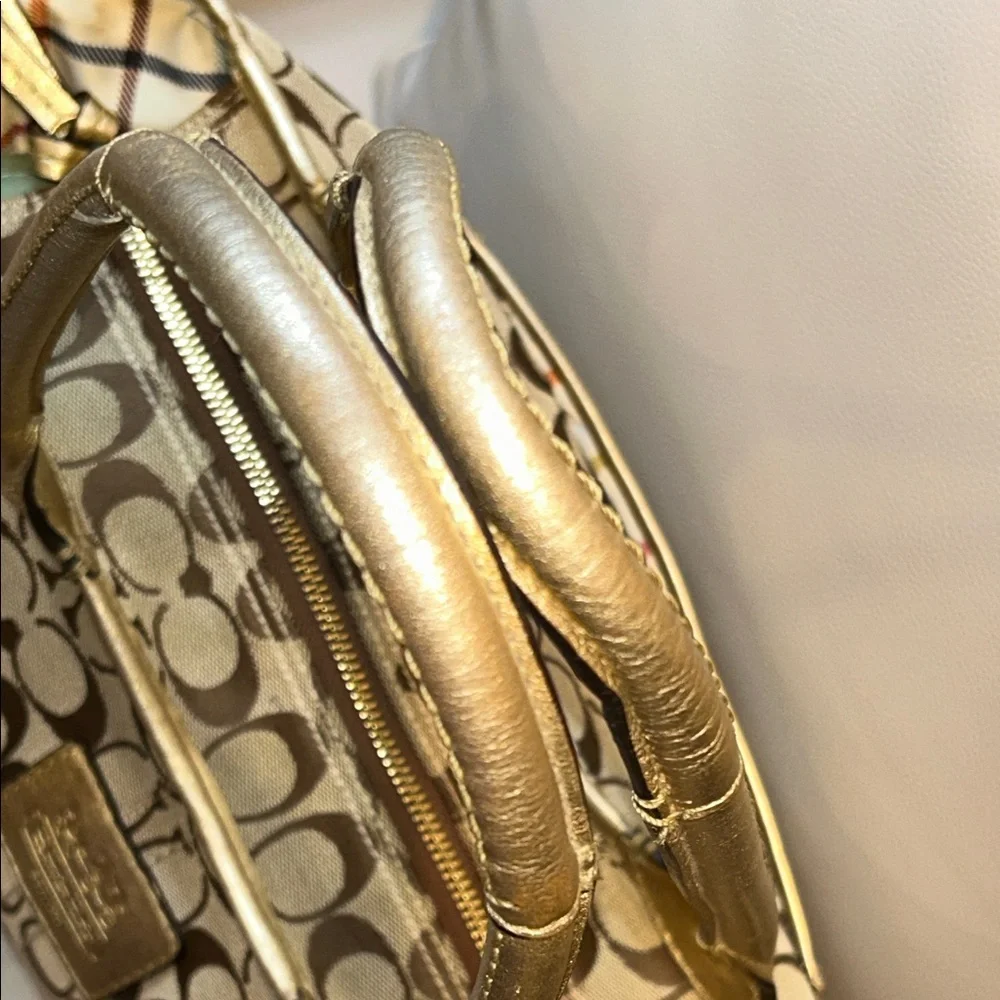 Coach Bleeker Signature Metallic Tattersall Tote - Picture 5 of 15